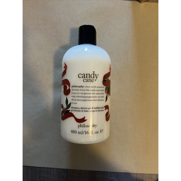 Philosophy CANDY CANE Shower Gel Shampoo Bubble Bath 16 Oz 2021 New Sealed - Picture 1 of 1